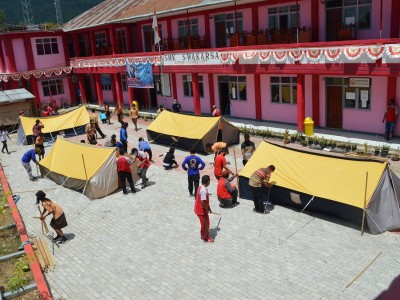 Simulasi Kemping Pramuka SMK Swakarsa Ruteng